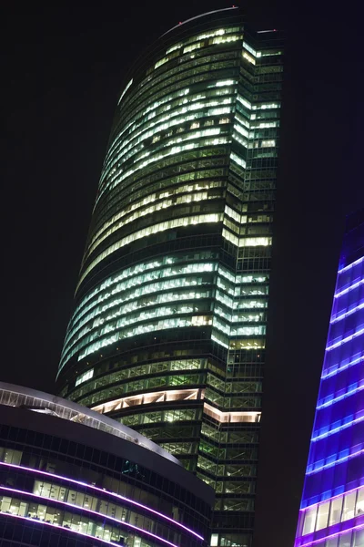 Skyscrapers at night — Stock Photo, Image