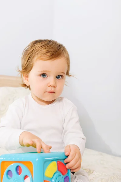 Baby boy playing indoors — Stock Photo, Image