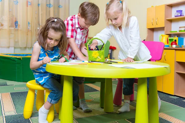 Group of cute little prescool kids playing — Stock Photo, Image