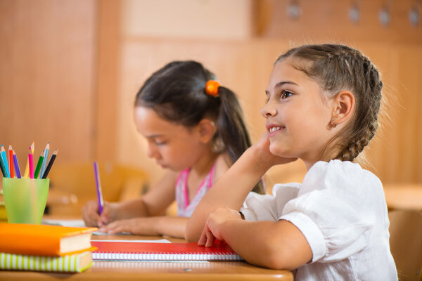 Happy pupils at school