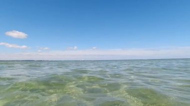 4k video of scenic sea view with clear tranquil water 