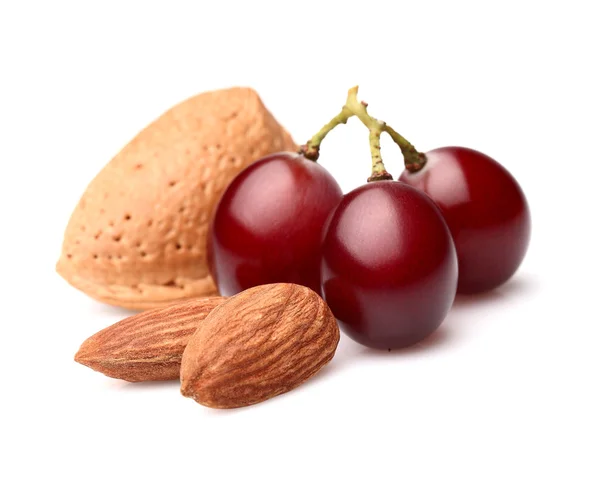 Almonds with grapes — Stock Photo, Image