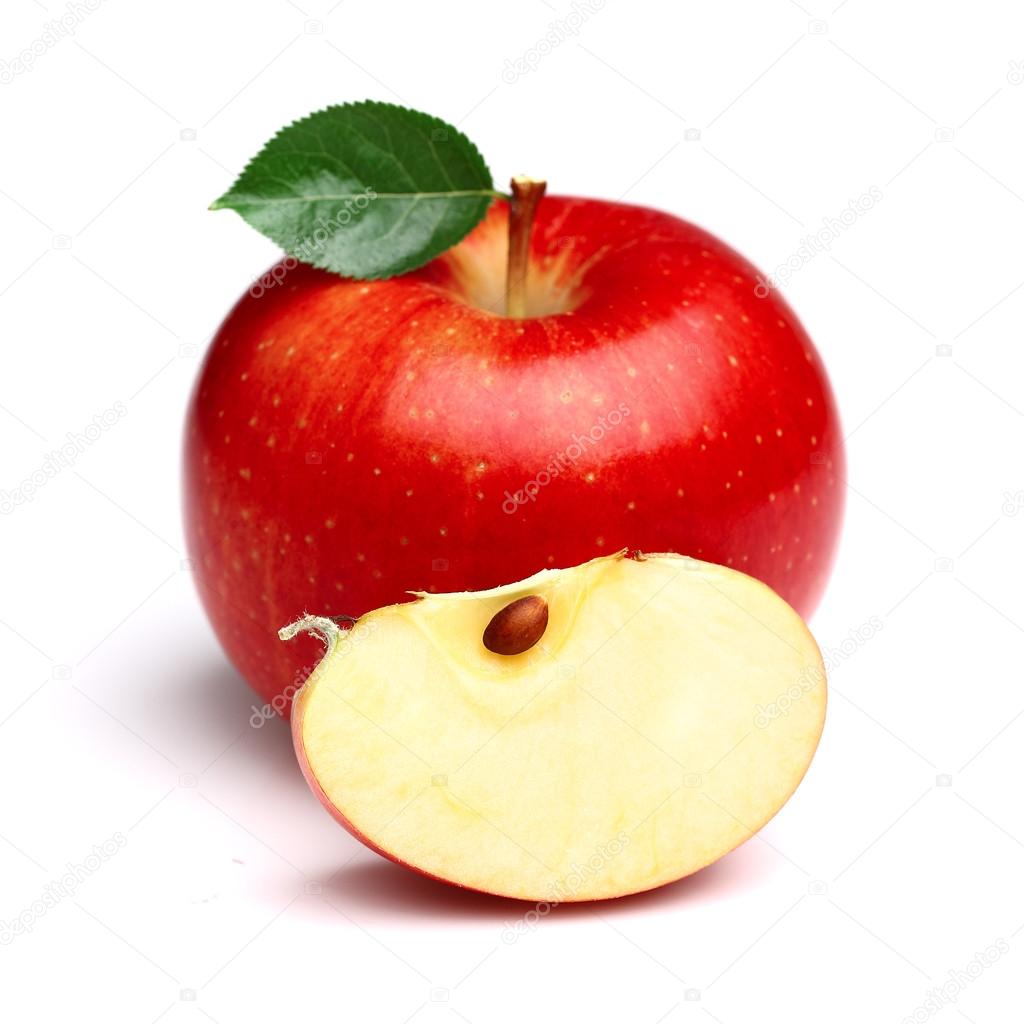 Juicy apple with slice