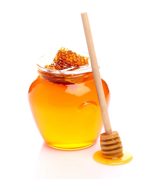 Fresh honey with honeycomb — Stock Photo, Image