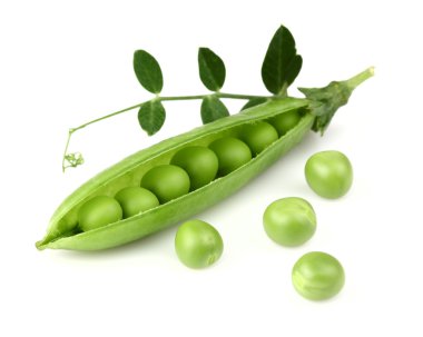 Green peas with leaves clipart