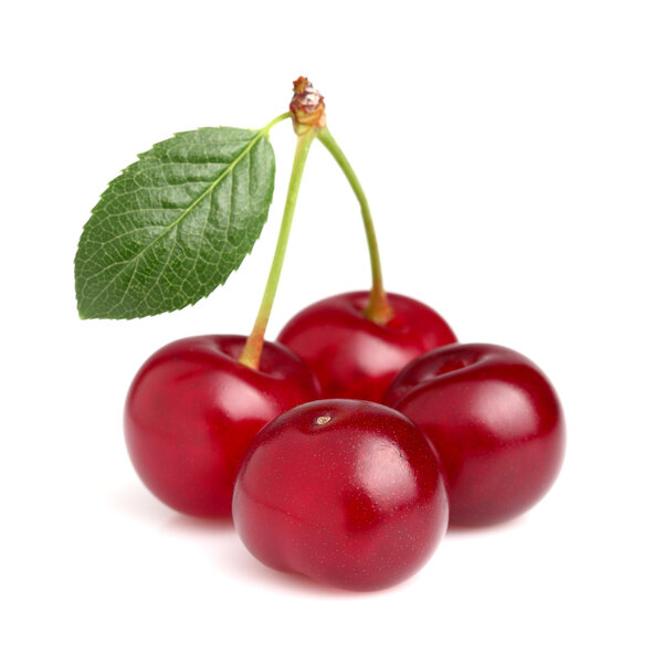 Fresh cherry with leaf