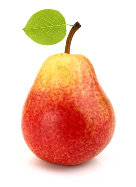 Ripe pear with leaf — Stock Photo, Image