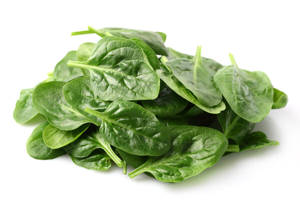 Heap of spinach leaves