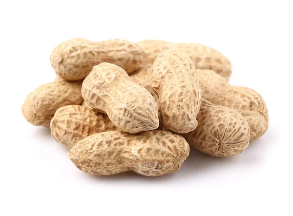 Sušené arašídy izolovaných na bílém pozadí — Stock fotografie
