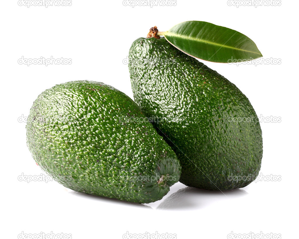 Avocados with leaves