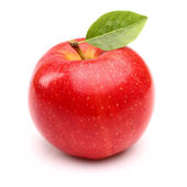 Červené jablko s listem