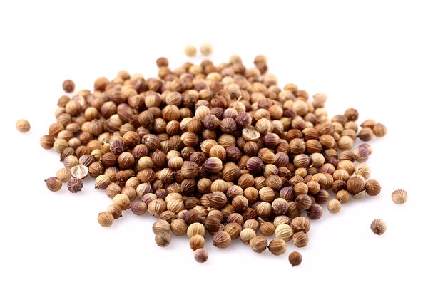 Coriander seeds in closeup