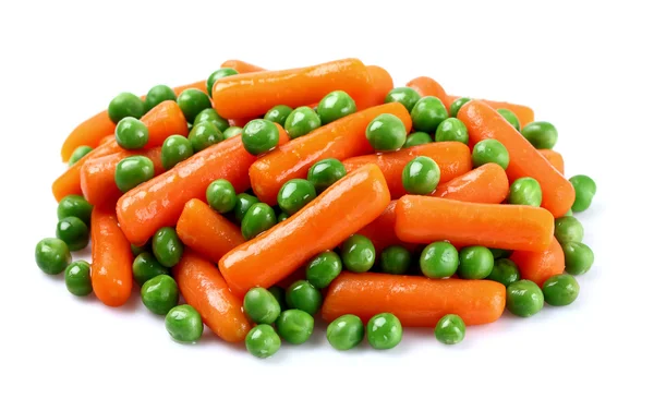 Zanahorias con guisantes verdes — Foto de Stock