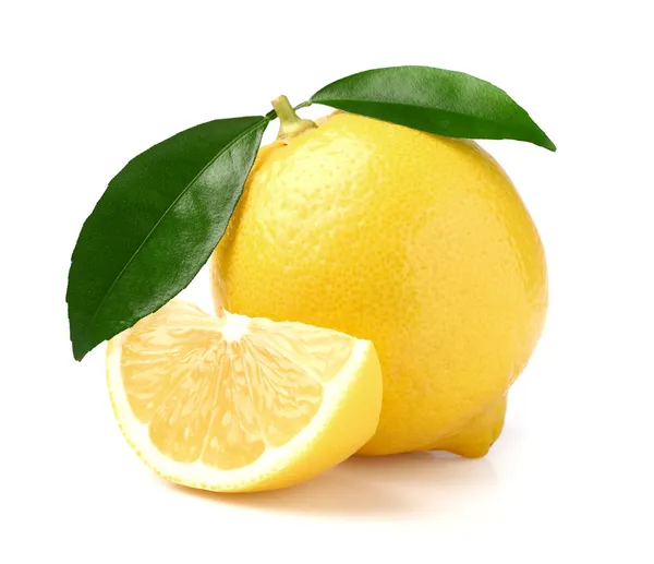 Juicy lemon with slice Stock Photo