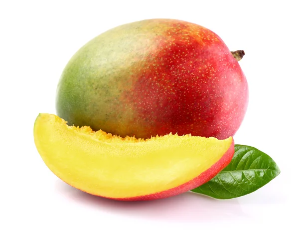 Ripe mango with slice — Stock Photo, Image
