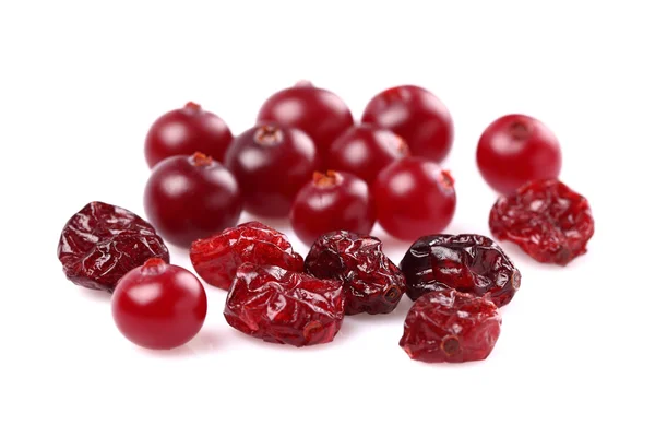 Dried and fresh cranberries — Stock Photo, Image