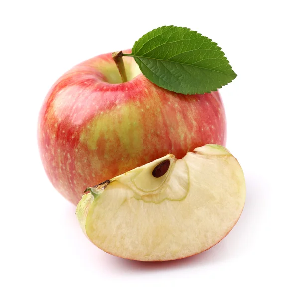 Apfel mit Scheibe — Stockfoto