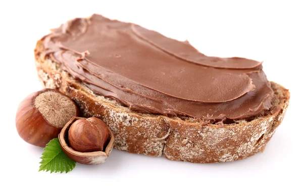 Chocolate cream with nuts — Stock Photo, Image