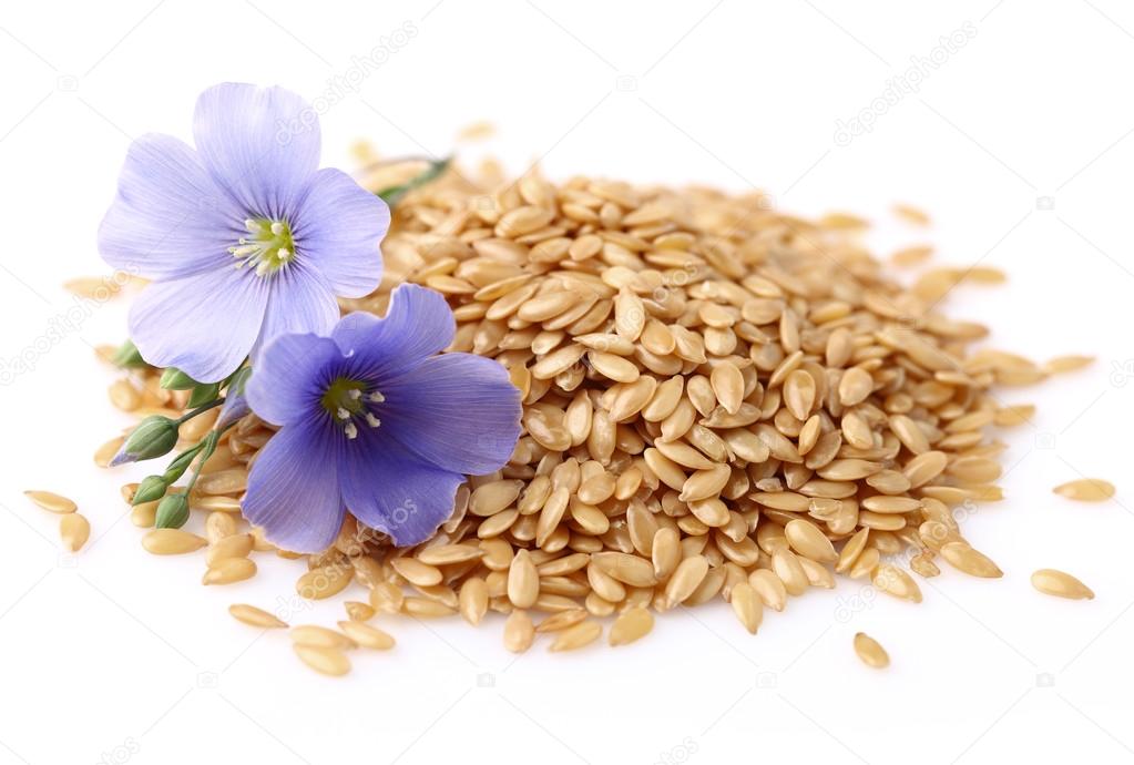 Flax seeds with flowers