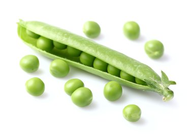 Yakından yeşil bezelyeler.