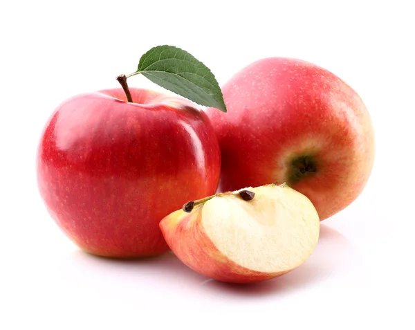 Ripe apples with slice — Stock Photo, Image