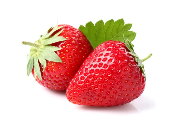 Strawberry with leaf — Stock Photo, Image