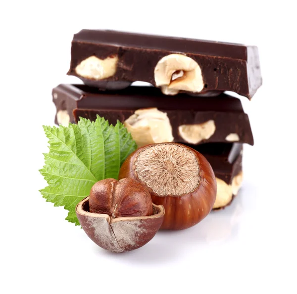 Chocolate with filbert — Stock Photo, Image