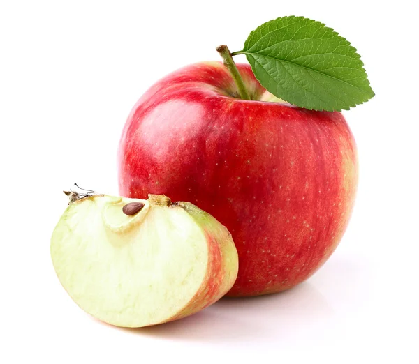 Manzana roja con rodaja —  Fotos de Stock