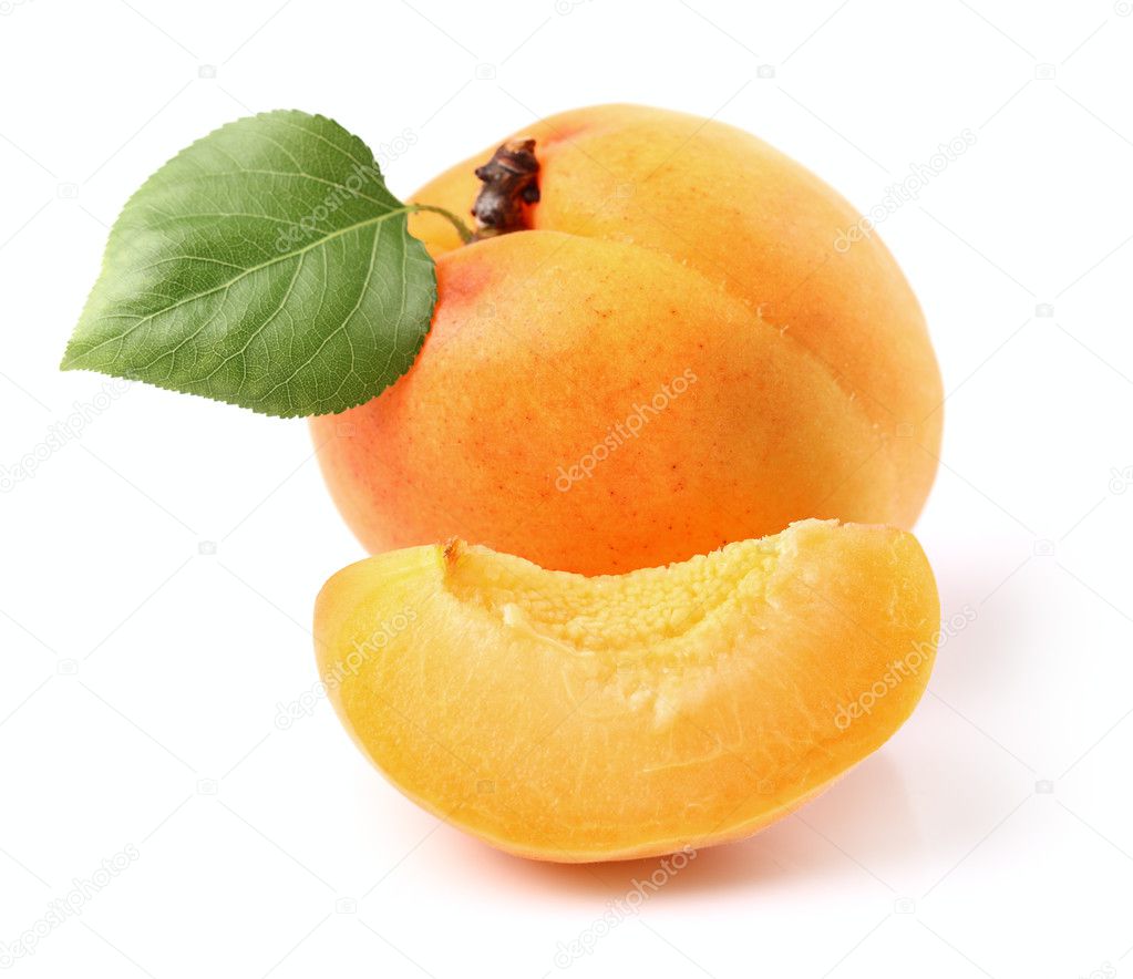 Sweet apricot with leaf