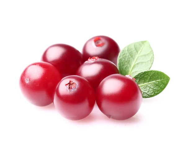 Cranberry with leaves — Stock Photo, Image