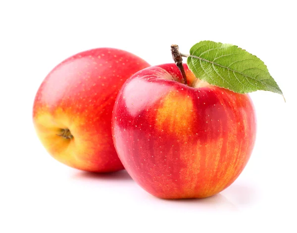 Fresh apples with leaf — Stock Photo, Image