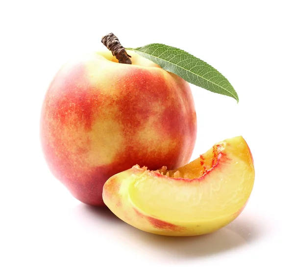 Nectarine with slice — Stock Photo, Image