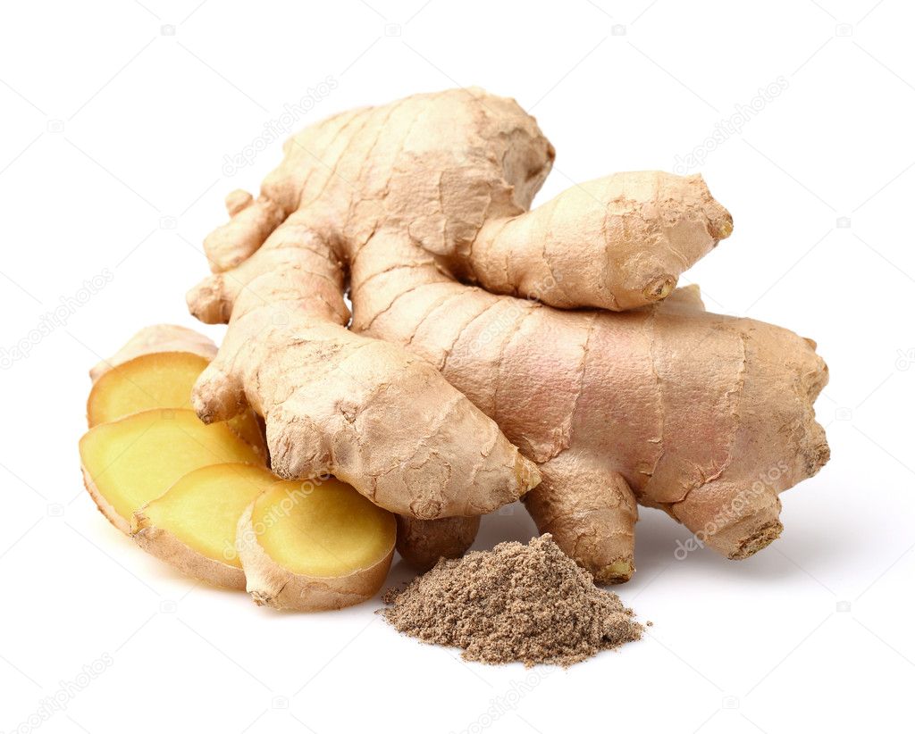 Dried and fresh ginger root