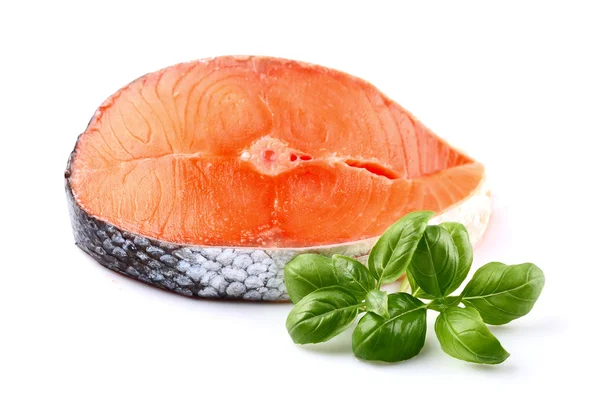 Salmon with basil — Stock Photo, Image