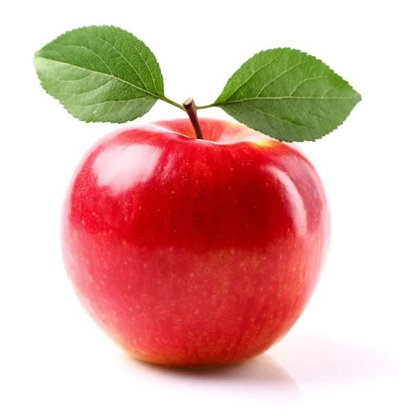 Manzana fresca con hojas — Foto de Stock