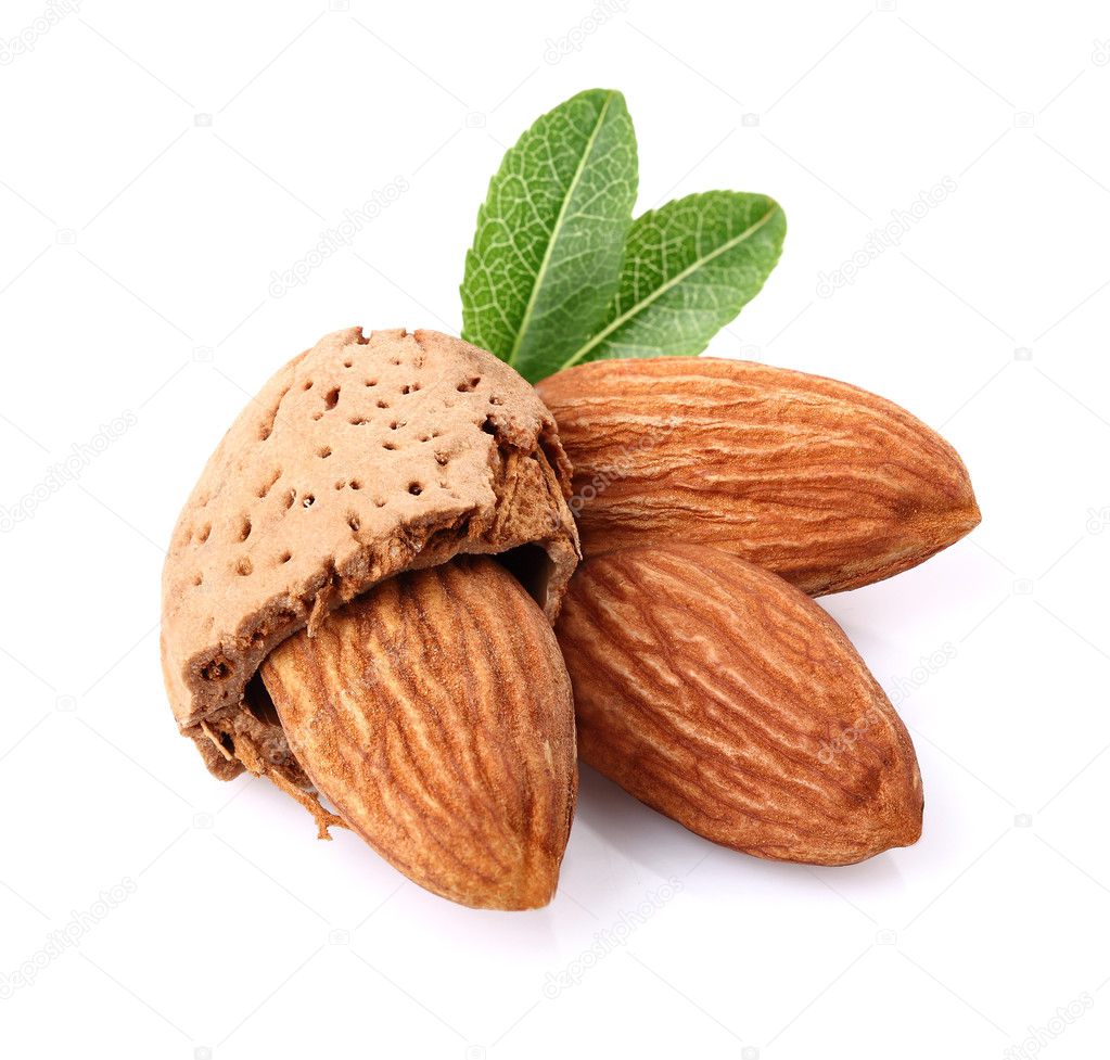 Almonds in closeup