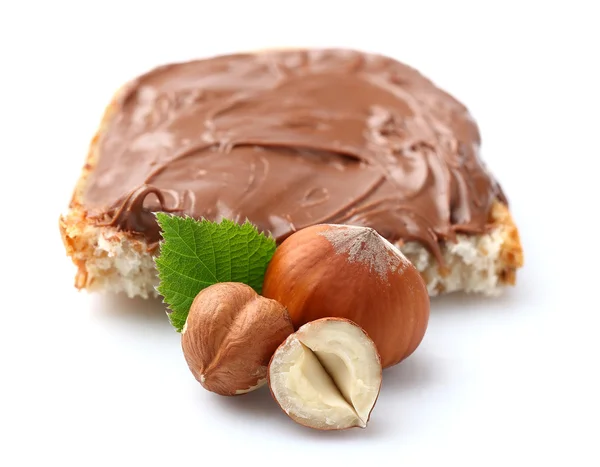 Nuts with chocolate cream — Stock Photo, Image