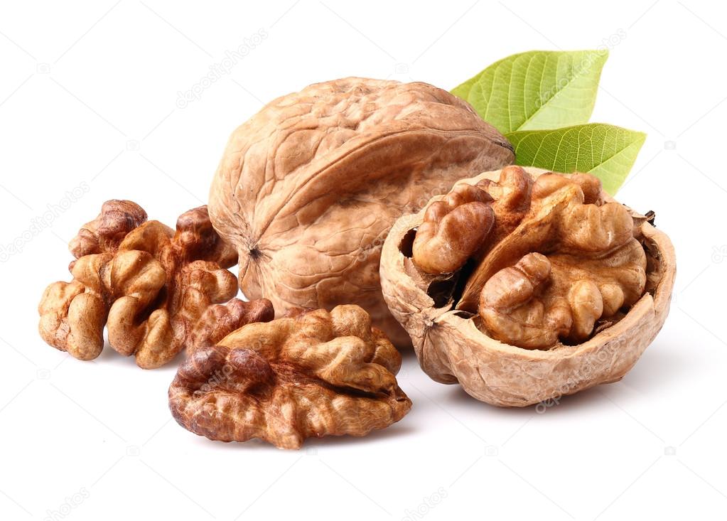 Walnuts in closeup