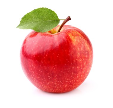 Ripe apple with leaf clipart