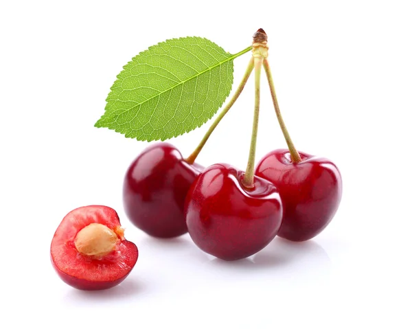 Sweet cherry z liści — Zdjęcie stockowe