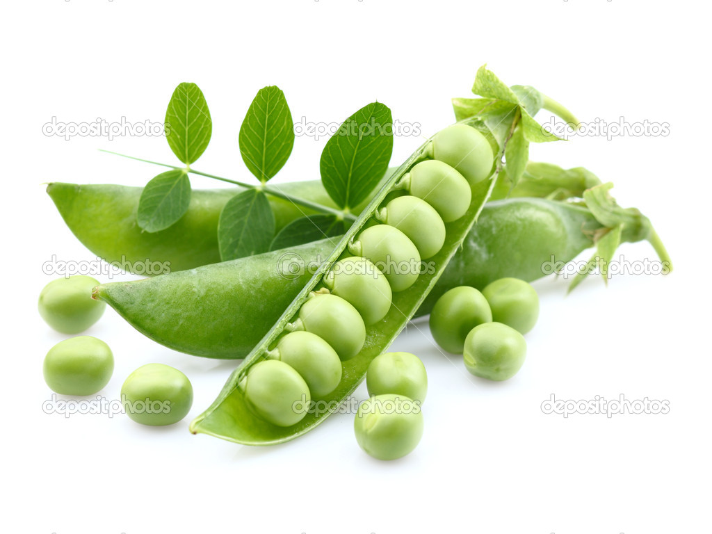Green peas with leaves Stock Photo by ©Dionisvera 48952665