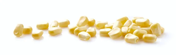 Słodkie Ziarno Kukurydzy Zbliżeniu Białym Tle — Zdjęcie stockowe