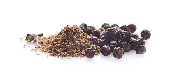 Black Pepper White Background — Stock Photo, Image