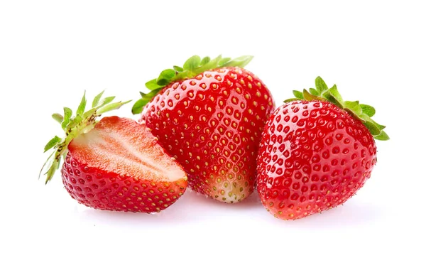 Fragole Primo Piano Sfondo Bianco — Foto Stock