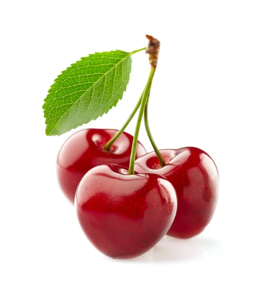 Sweet Cherry Vit Bakgrund — Stockfoto