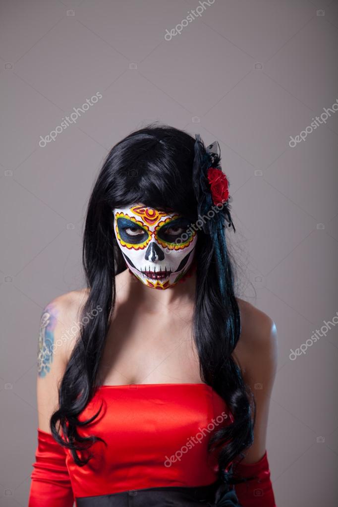 Young Woman With Sugar Skull