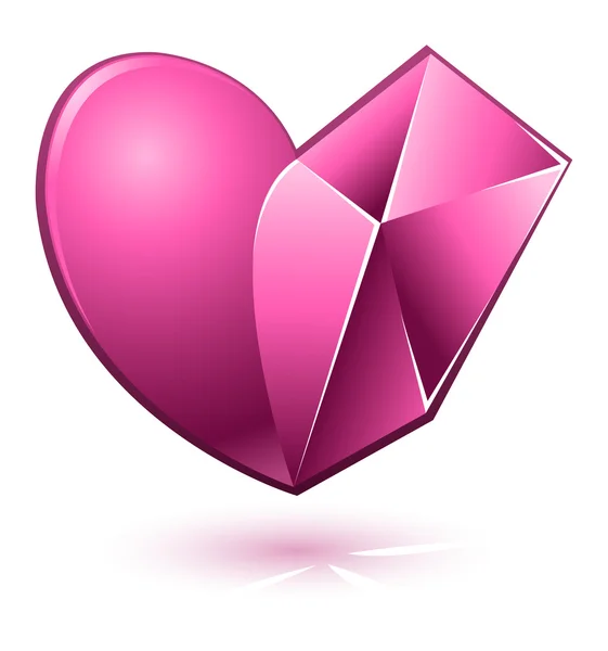 Ilustración vectorial del corazón rosa — Vector de stock