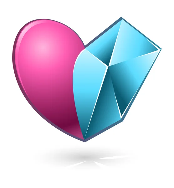 Vector illustration of pink and blue heart — Stock Vector