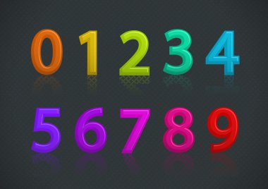 renkli sayı kümesi vektör