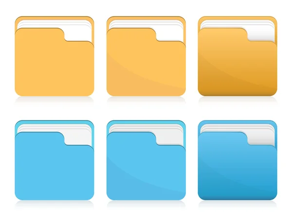 Vector set of folder icons — Stock Vector